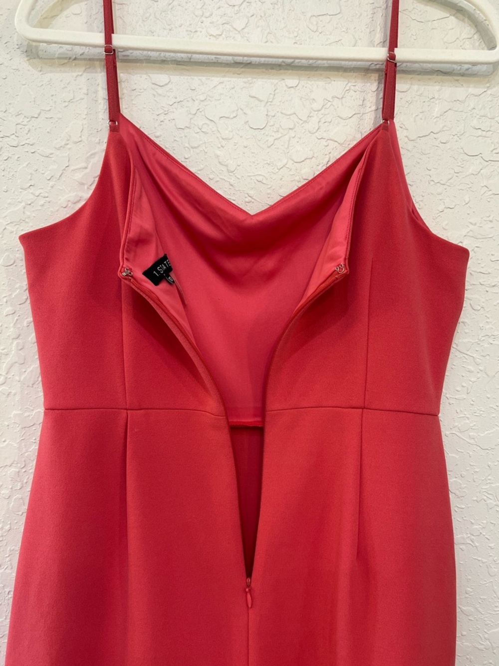 1.STATE Coral Poppy Ruffle Hem Mini Dress Strappy Fit Flare Size 10 - Picture 4 of 10